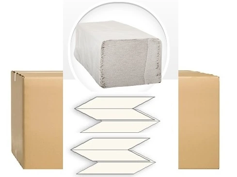 [10203] Papierhandtücher, 1-lagig, 25x23 cm, ZZ/V-Falz, Recycling 5000 Blatt pro Karton