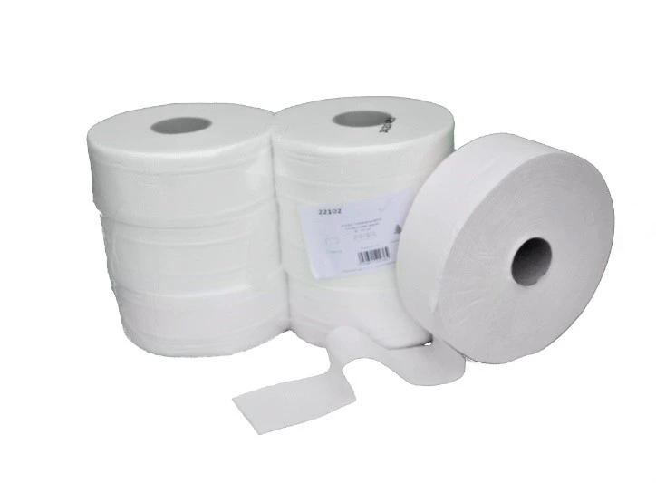 [22102] Jumbo-Toilettenpapier, 2-lagig, ca. 280 m, Zellstoff weiß, MIDI, dm:25 cm, 6 Rollen pro Pack