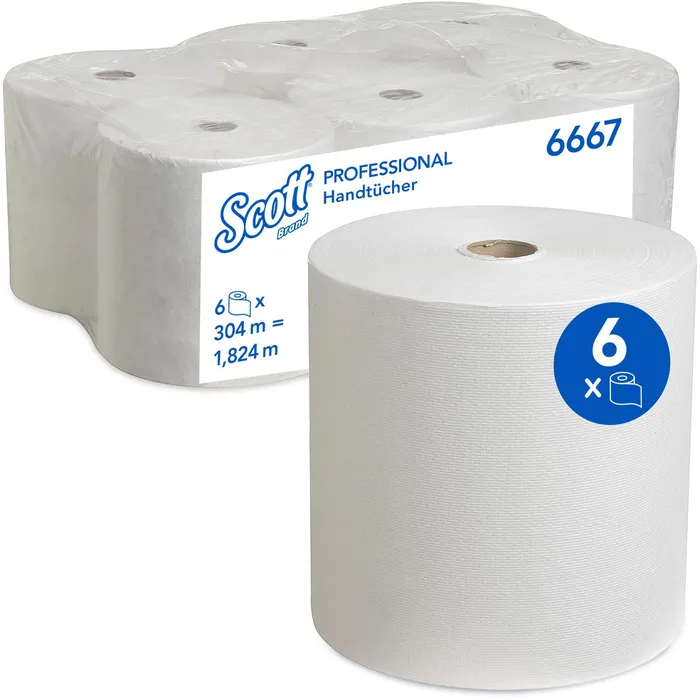 [6667] 6667 Handtuchrollen KIMBERLY CLARK Scott Recyclingpapier 1-lagig weiß