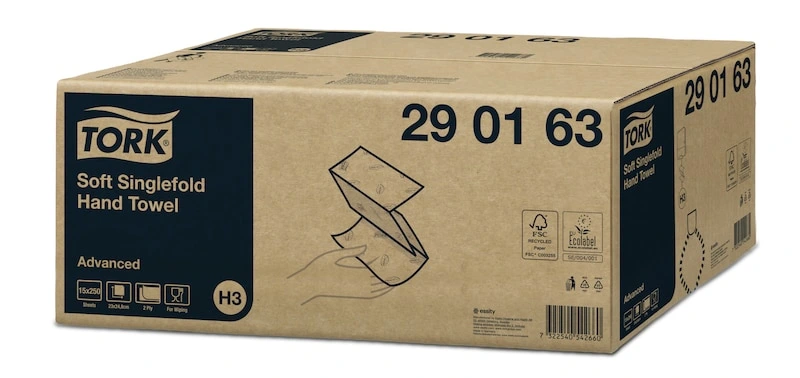 [290163] Papierhandtücher 290163 TORK Advanced Soft H3, Recycling, 2-lagig, weiss