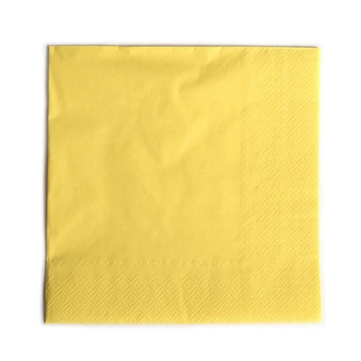 [50281] Servietten 2-lagig 33x33 cm, 1/4 Falz, 48x50 Stück, verschiedene Farben (gelb)