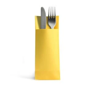 [58225] Airlaid Besteckservietten 32x40 cm, 25x50 Stück, verschiedene Farben (gelb)