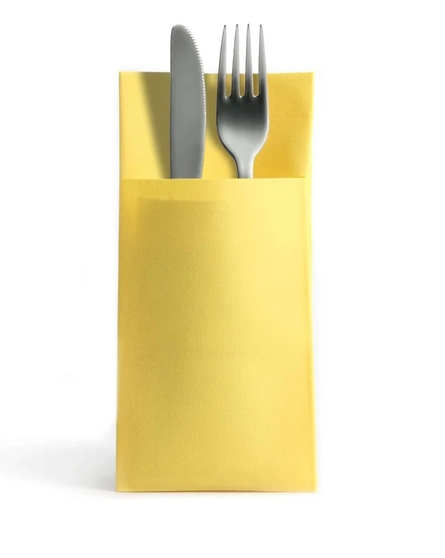 [58027] Airlaid Besteckservietten, 39x40 cm, 20x50 Stück, verschiedene Farben (gelb)